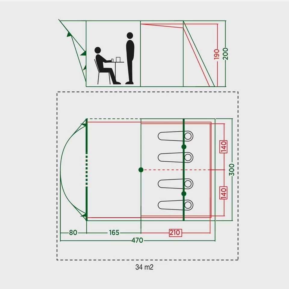 Coleman Meadowood 4 Person Tent With Blackout Bedrooms 2 Coleman Meadowood 4 Person Tent With Blackout Bedrooms - Image 2
