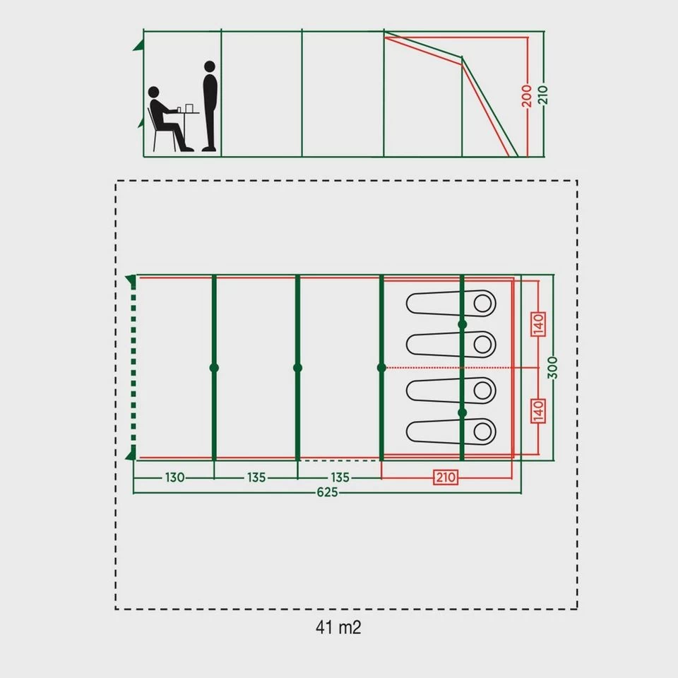 Coleman Meadowood 4 Person Large Tent With Blackout Bedrooms 2 Coleman Meadowood 4 Person Large Tent With Blackout Bedrooms - Image 2