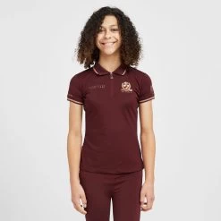 Childs Team Tech Polo Shirt Burgundy