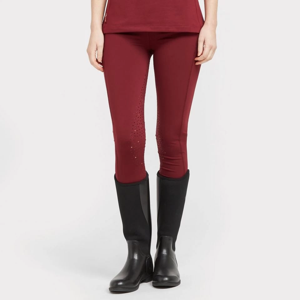 Ladies Team Riding Tights Burgundy 1 Ladies Team Riding Tights Burgundy