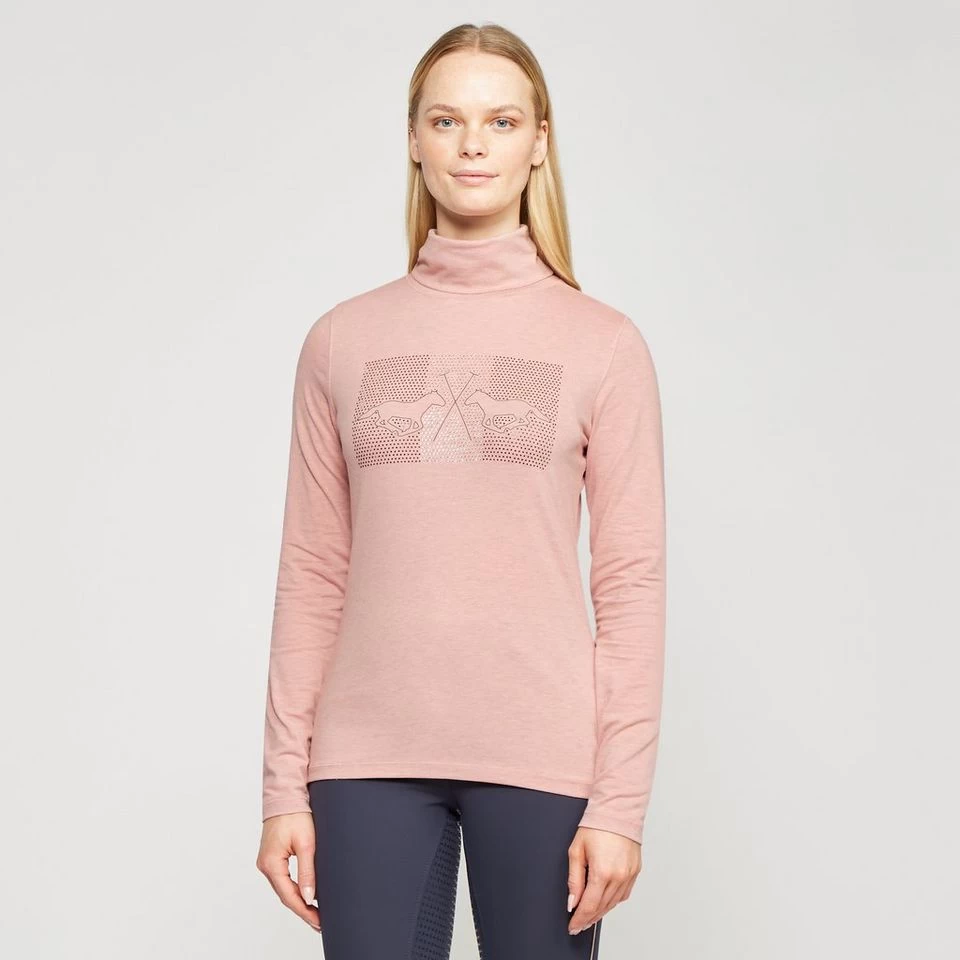 Ladies Cecile Long Sleeve Top Blush Melange 1 Ladies Cecile Long Sleeve Top Blush Melange