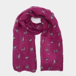 Platinum Womens Blaze Viscose Scarf Pink Animals