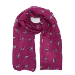 Platinum Womens Blaze Viscose Scarf Pink Animals -Outdoor life go 618459 z